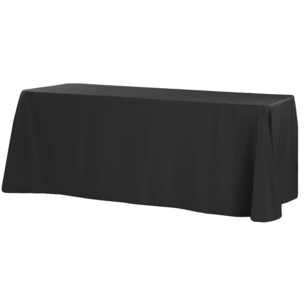 90x156 Black Rectangular Tablecloth